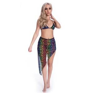 🦋B2G1🦋MIDNIGHT BALLERINA Rainbow Pot 3 Pc Festival Set Swim/Dance Wear